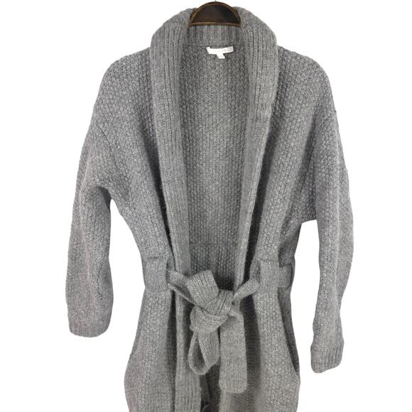 Lunya Chunky Wool Knit Cardigan Long Sweater Belted Robe Cozy XS/S - Picture 5 of 11